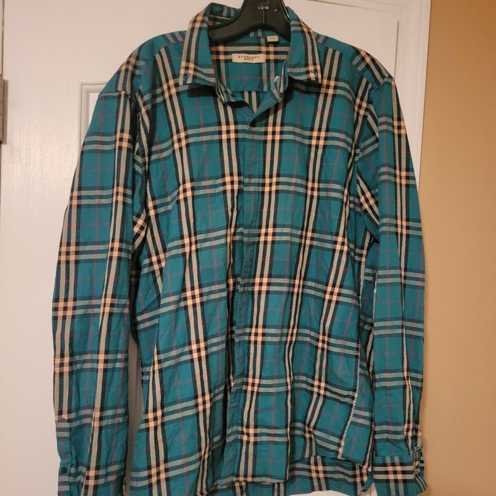 Ladies Burberry Brit Plaid Shirt Sz XL